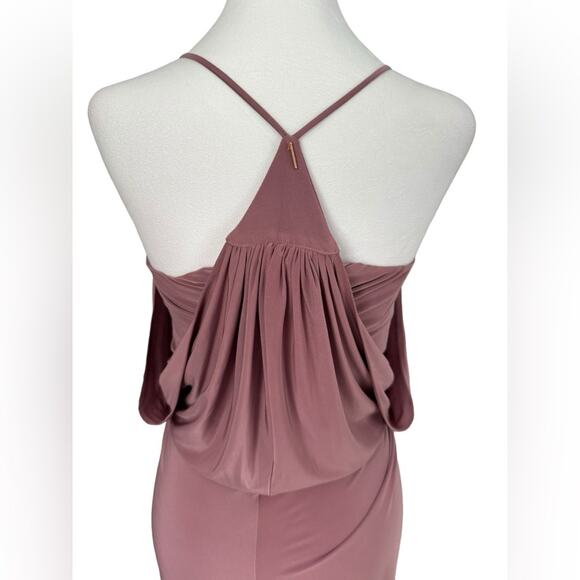 Misa Los Angeles Domino Dress Short Racerback Pink Cocktail Stretch Draped XS - Picture 6 of 16